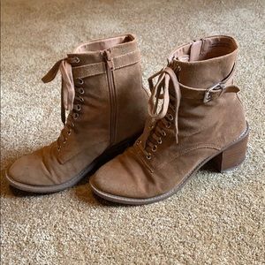 Urban Outfitters Brown Suede Zip up Granny Boots